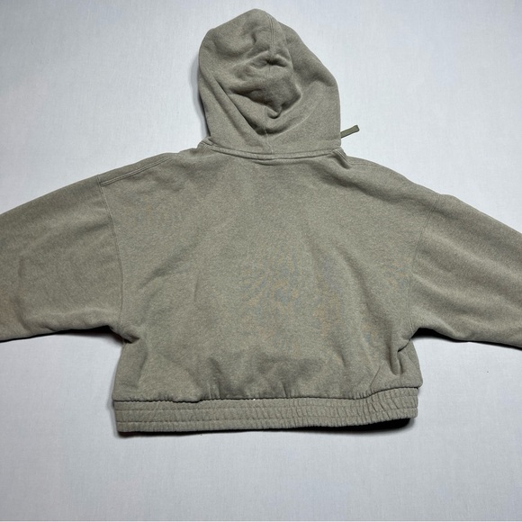 Nike Air Jordan Essential Cropped Sweatshirt Hoodie Women S Gray Pullover Flight - Picture 8 of 8